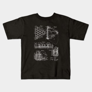 Billiard Ball Rack Vintage Patent Drawing Kids T-Shirt